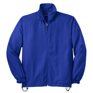 Sport-Tek Full-Zip Wind Jacket - Dark/All Blue, True Royal