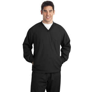 Sport-Tek V-Neck Raglan Wind Shirt - Dark/All 