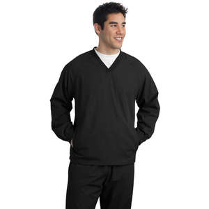 Sport-Tek V-Neck Raglan Wind Shirt - Dark/All 