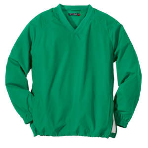 Sport-Tek V-Neck Raglan Wind Shirt - Dark/All Green, Kelly