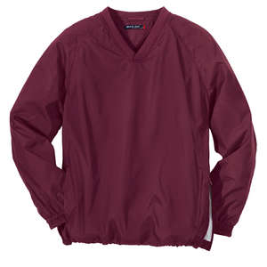Sport-Tek V-Neck Raglan Wind Shirt - Dark/All Maroon