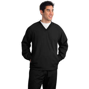Sport-Tek V-Neck Raglan Wind Shirt - Dark/All 