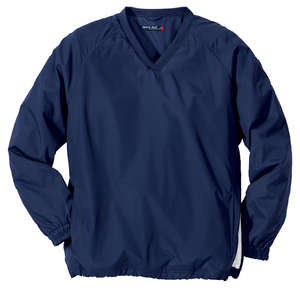 Sport-Tek V-Neck Raglan Wind Shirt - Dark/All Blue, True Navy