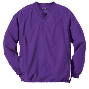 Sport-Tek V-Neck Raglan Wind Shirt - Dark/All Purple