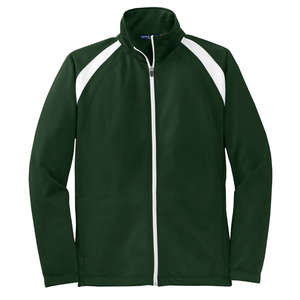 Sport-Tek Tricot Track Jacket - Dark/All Green, Forest/White