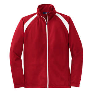 Sport-Tek Tricot Track Jacket - Dark/All Red/White