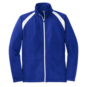 Sport-Tek Tricot Track Jacket - Dark/All Blue, Royal/White