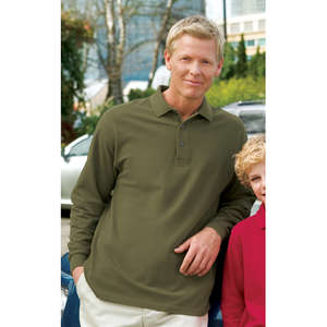Port Authority Long Sleeve Pique Knit Sport Shirt - Dark/All 