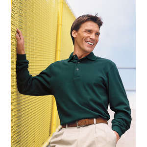 Port Authority Long Sleeve Pique Knit Sport Shirt - Dark/All 