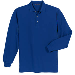 Custom Promotional Port Authority Long Sleeve Pique Knit Sport Shirt - Dark/All