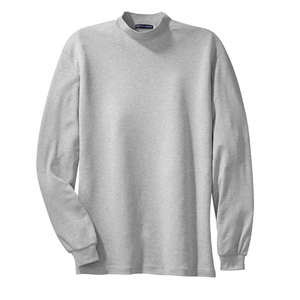 Port Authority Interlock Knit Mock Turtleneck - Dark/All Gray, Oxford