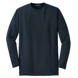 Sport-Tek Dri-Mesh Long Sleeve T-Shirt - Dark/All Blue, Navy