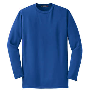 Sport-Tek Dri-Mesh Long Sleeve T-Shirt - Dark/All Blue, Royal