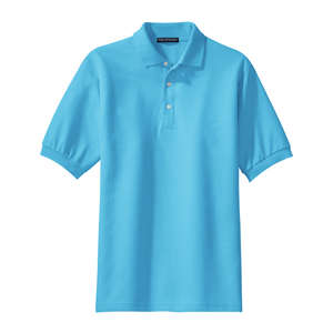 Port Authority 100% Pima Cotton Sport Shirt - Dark/All Blue, Surf
