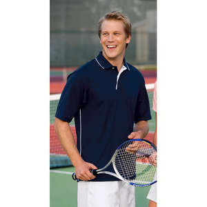 Sport-Tek Dri-Mesh Sport Shirt with Tipped Collar and Piping - Dark/All 
