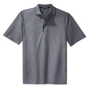 Sport-Tek Dri-Mesh Sport Shirt with Tipped Collar and Piping - Dark/All Gray, Steel/Black