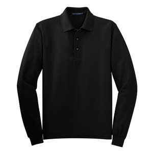 Port Authority Long Sleeve Silk Touch Sport Shirt - Dark/All Black