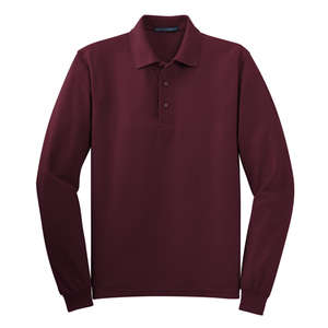 Port Authority Long Sleeve Silk Touch Sport Shirt - Dark/All Burgundy