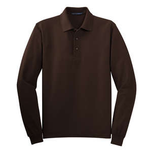 Port Authority Long Sleeve Silk Touch Sport Shirt - Dark/All Coffee