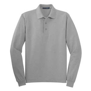 Port Authority Long Sleeve Silk Touch Sport Shirt - Dark/All Gray, Cool