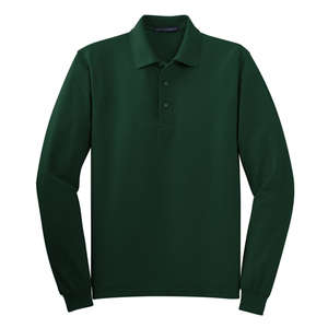 Port Authority Long Sleeve Silk Touch Sport Shirt - Dark/All Green, Dark