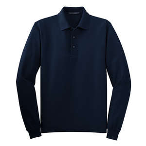 Port Authority Long Sleeve Silk Touch Sport Shirt - Dark/All Blue, Navy
