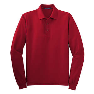 Port Authority Long Sleeve Silk Touch Sport Shirt - Dark/All Red