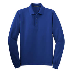 Port Authority Long Sleeve Silk Touch Sport Shirt - Dark/All Blue, Royal