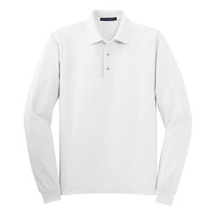 Port Authority Long Sleeve Silk Touch Sport Shirt - Dark/All White