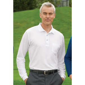 Port Authority Long Sleeve Silk Touch Sport Shirt with Pocket - Dark/All