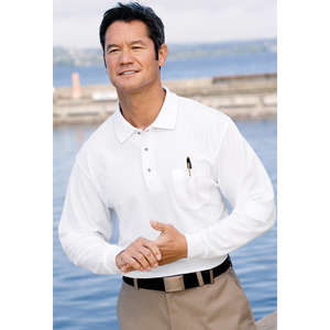 Port Authority Long Sleeve Silk Touch Sport Shirt with Pocket - Dark/All