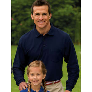Port Authority Long Sleeve Silk Touch Sport Shirt with Pocket - Dark/All