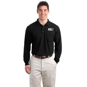 Custom Promotional Port Authority Long Sleeve Silk Touch Sport Shirt with Pocket - Dark/All