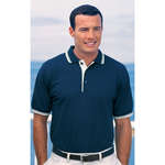 Logo Promotional Products - Port Authority Silk Touch Sport Shirt with Stripe Trim - Dark/All