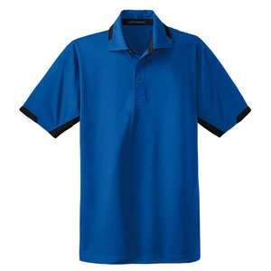 Port Authority Dry Zone Colorblock Ottoman Sport Shirt - Dark/All Blue, Royal/Black
