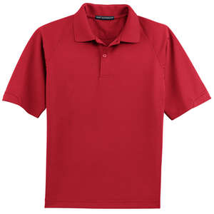 Port Authority Dry Zone Ottoman Sport Shirt - Dark/All Red, Engine