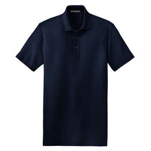 Port Authority EZCotton Pique Sport Shirt - Dark/All Blue, Navy