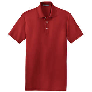 Port Authority EZCotton Pique Sport Shirt - Dark/All Red, Tomato