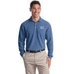 Promotional Long Sleeve Polo Shirts - Port Authority Long Sleeve EZCotton Pique Sport Shirt - Dark/All
