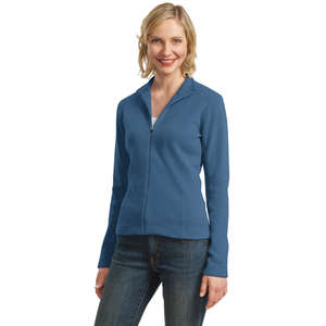 Port Authority Ladies Flatback Rib Full-Zip Jacket - Dark/All 