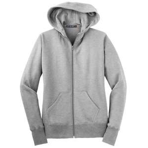 Sport-Tek Ladies Full-Zip Hooded Fleece Jacket - Dark/All Gray, Heathered Athletic