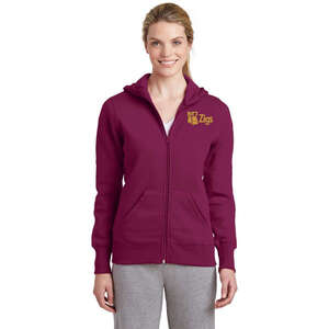 Custom Promotional Sport-Tek Ladies Full-Zip Hooded Fleece Jacket - Dark/All