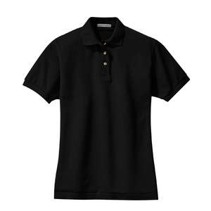 Port Authority Ladies Pique Knit Sport Shirt - Dark/All Black