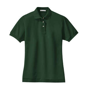 Port Authority Ladies Pique Knit Sport Shirt - Dark/All Green, Dark