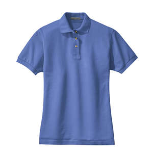 Port Authority Ladies Pique Knit Sport Shirt - Dark/All Blue, Faded