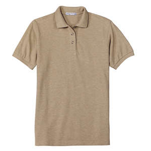 Port Authority Ladies Pique Knit Sport Shirt - Dark/All Khaki, Heathered