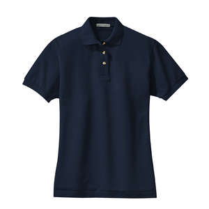 Port Authority Ladies Pique Knit Sport Shirt - Dark/All Blue, Navy