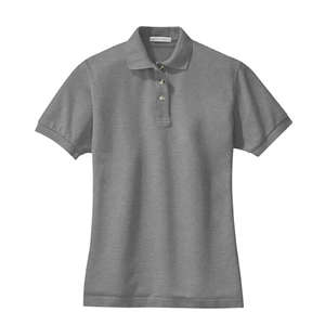 Port Authority Ladies Pique Knit Sport Shirt - Dark/All Gray, Oxford