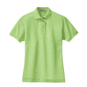 Port Authority Ladies Pique Knit Sport Shirt - Dark/All Pistachio
