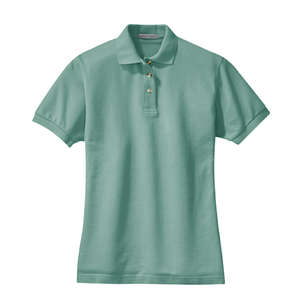 Port Authority Ladies Pique Knit Sport Shirt - Dark/All Green, Seafoam
